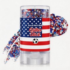 4th of July Patriotic Glitter Stick for Hair, Body Face Star Design X1