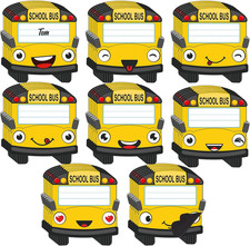 Resurhang 48 Pcs Cute School Bus Magnetic Name Tags for Classroom