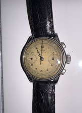 TELDA Orologio Uomo Cronografo Meccanico Manuale Analogico Beige Pelle Nera