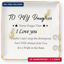 Daughter Gifts from Mom and Dad - Gifts for Daughter Jewelry Dish Ceramic Jewelr