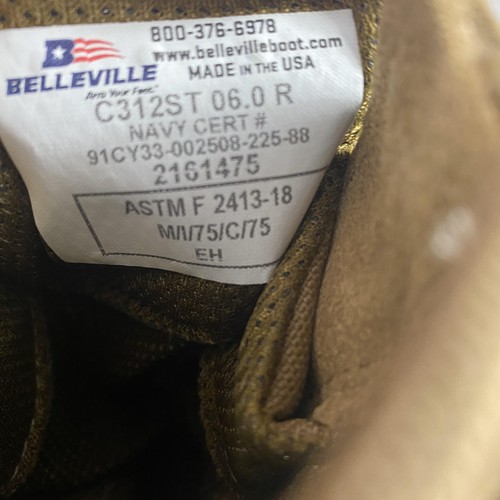 Belleville C312ST Boots Mens Size 6 Steel Toe Military Vibram Sole Made USA Work - Picture 7 of 11