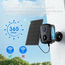 Solar Battery Security Camera Wireless Outdoor 4MP WiFi IP 2-Way Audio Motion