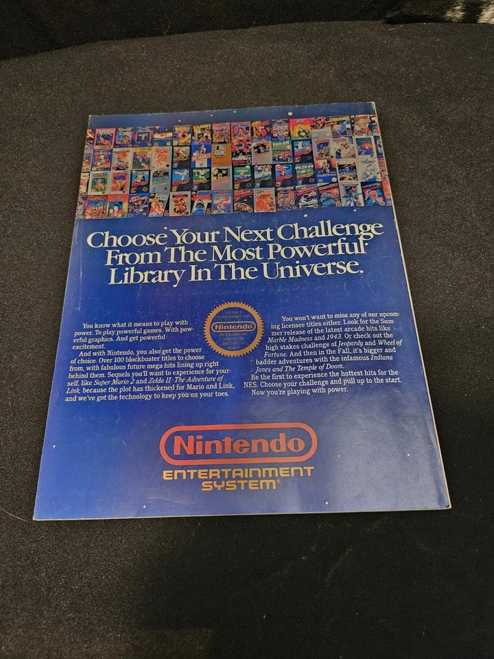 Vintage 1988 Nintendo Power Magazine Vol 1 Issue 1 Super Mario 2 Zelda Poster Foto 3 de 4