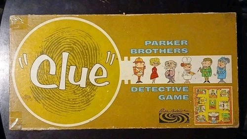 Vintage Parker Brothers 1963 Clue Board Game Complete Set