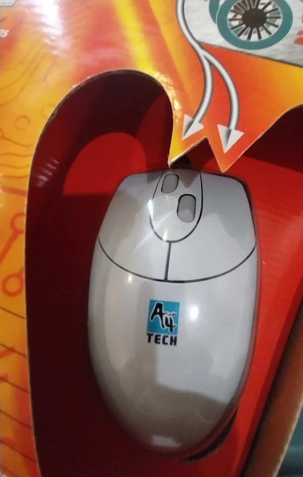 A4Tech Mouse Wired Corded PS/2 PS2 Trackball Scroll Wheel Silver BWWW-23 RETRO - Image 4 of 4