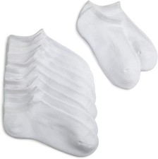 Jefferies Socks Little Girls' Seamless Sport Low Cut Half Medium, White