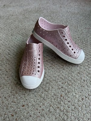 Native Jefferson Kids Bling Pink Glitter Casual Slip On Water Shoes Size C13