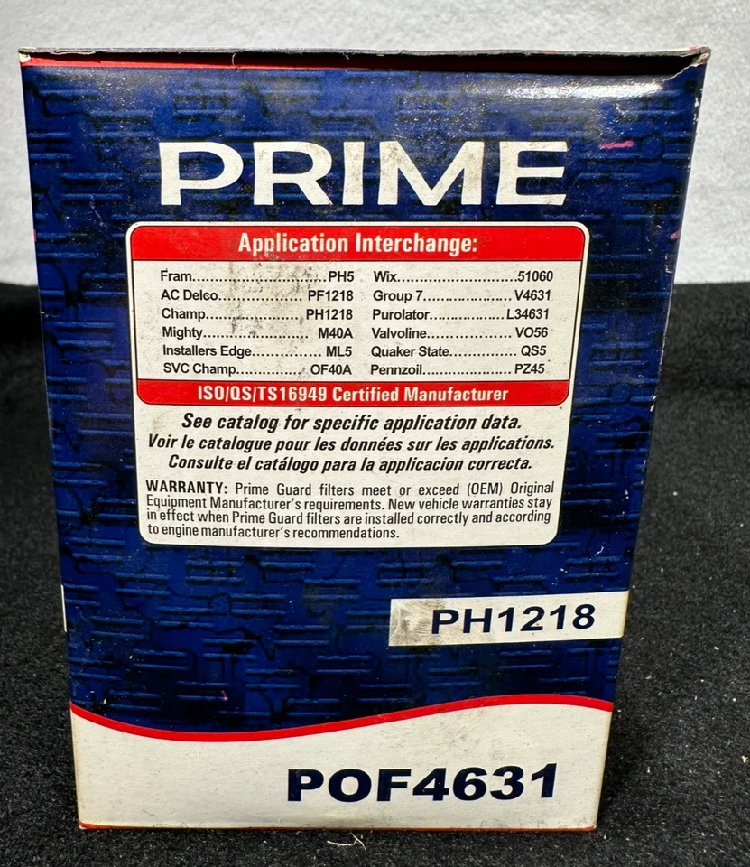 POF4631, filtro de aceite Prime Guard - NOS Foto 3 de 3