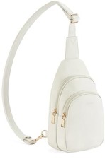 Small Sling Bag for Women Leather Crossbody Fanny Packs Chest Bag for 3-beige