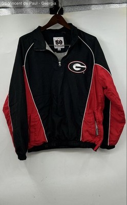 58 Sports Georgia Bulldogs 1/4 Zip Pullover Men's Medium Black Red