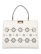NEW KATE SPADE New York Faye Drive Etta Tote Bag Medium White Floral Eyelet