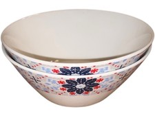 Denby Monsoon Bettie 2x Cereal Soup Bowls 6” Blue Red Unused New Without Tags