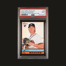 2025 Topps Heritage Hurston Waldrep RC #86 Black Chrome Refractor /76 Braves 🔥