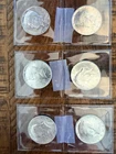 Lot of 6 1964 Kennedy Half Dollars 90% Silver BU Uncirculated Nice Luster