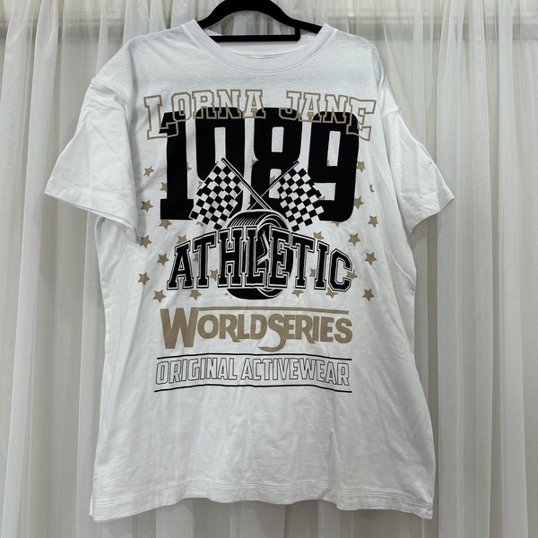 Lorna Jane White Oversized Tee Athletic Graphic T Shirt Women’s Size XXS
