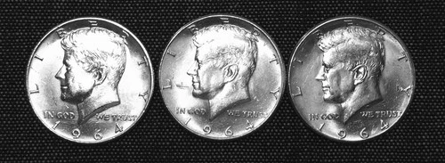 Kennedy Silver Half Dollars - all 1964 - .9 silver