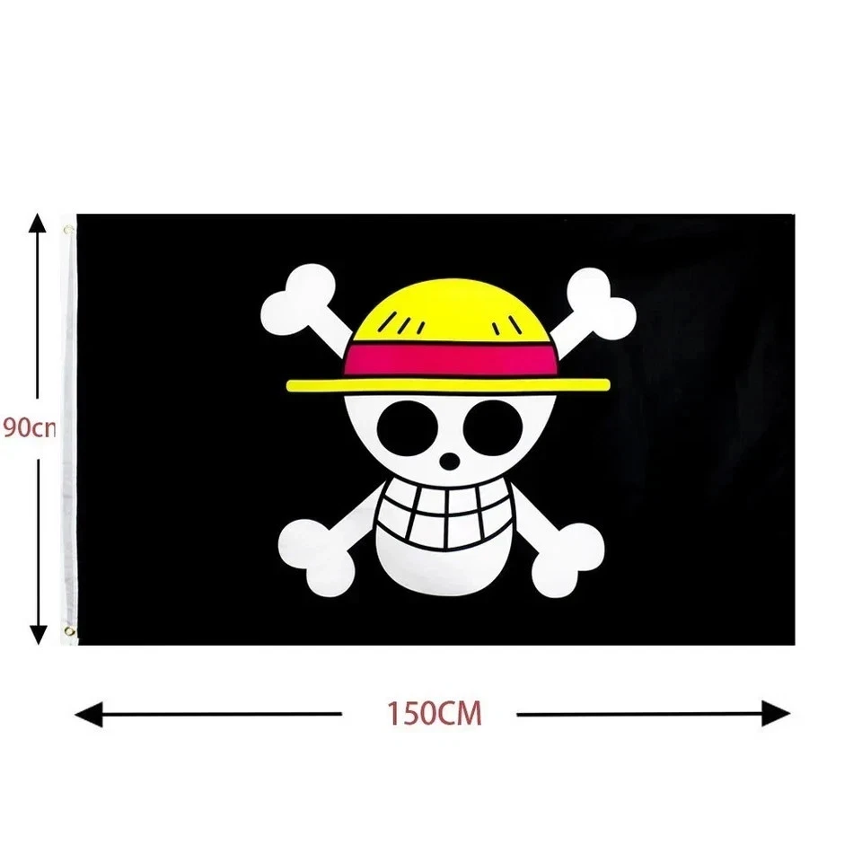 Sombrero de Paja Luffy's 3x5 Pies Una Pieza Bandera Pirata Poliéster Alta Calidad Banner EE. UU. Foto 3 de 4
