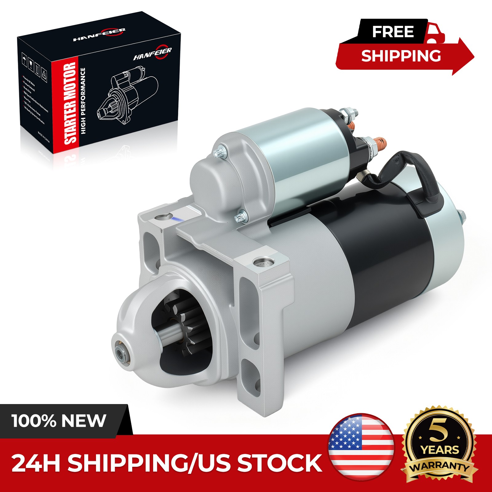 Starter for Chevy GMC Silverado Sierra V8 4.8L & 5.3L 2001 2002 2003 6489
