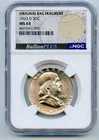 1963-D Franklin Silver Half Dollar 50c NGC MS64 -  Original Bag Fragment