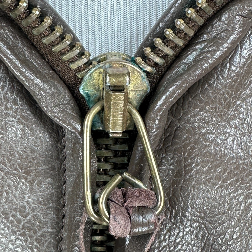 Chaqueta de bombardero vintage Ralph Edwards US Navy tipo G-1 Flyer’s para hombre 40 marrón años 70 Foto 4 de 4