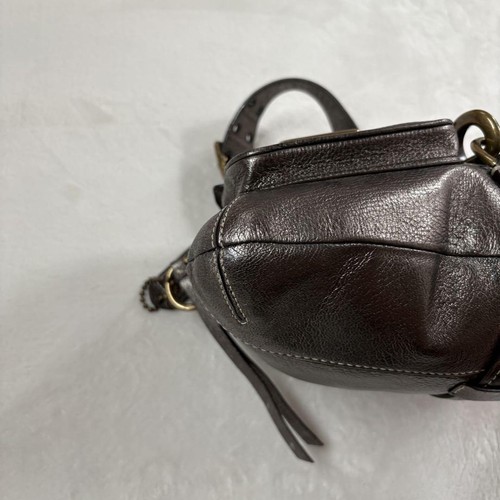 Coach Metallic Flap Legacy Satchel Bag Gold Leather Shoulder Handbag Purse - Picture 7 of 10