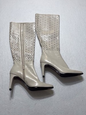 Bellini Boots Womens Size 7 Leather Knee High Heel 3.5  Tall Pointed Toe Boots
