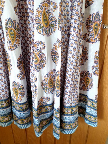 ANOKHI Indian cotton maxi summer dress hand block printed arty hippy ethnic s - Picture 12 of 20