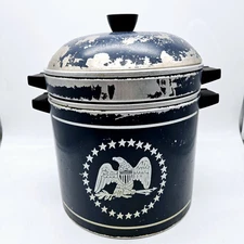 West Bend 6 Qt. Blue Pot and Strainer New England Recipes Boston Chowder