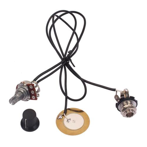 Piezo Pickup Wiring Kit Transducer Volume Control Knob for Ukulele DIY Parts - Afbeelding 1 van 6