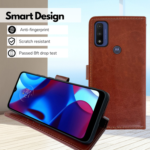 Funda billetera abatible CBUS Folio con efectivo y soporte para tarjetas para Motorola Moto G Pure - Imagen 8 de 11