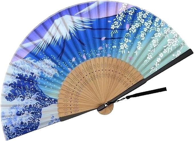 100% Seda Ventiladores de Mão Antigos