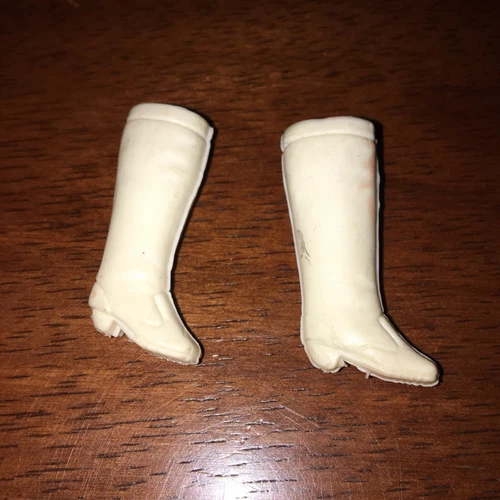 Dawn 1970 Topper Doll Vintage White High Heeled Squishy Boots Dale, Angie Doll