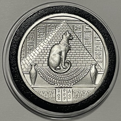 Egyptian God Series Sekhmet #6 Coin 2 Troy Oz .999 Fine Silver High Relief Round - Picture 2 of 12