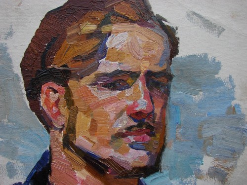 Ukrainian Soviet USSR oil Painting cubism impressionism self-portrait artist - Picture 3 of 6