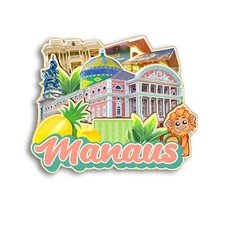 Manaus Brazil Refrigerator magnet 3D travel souvenirs wood craft