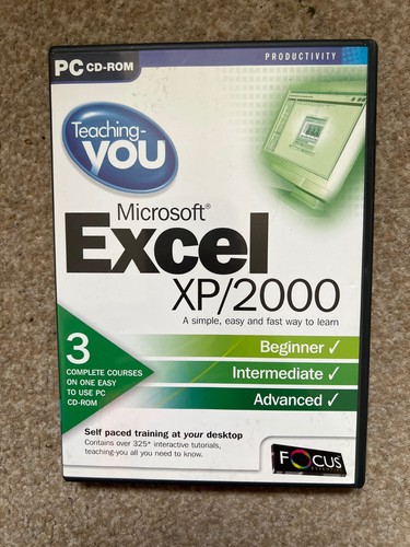 Teaching You Microsoft Excel XP/2000 PC CD-ROM Complete Tutorial Course Training