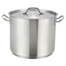 Winware SST-40 Stainless Steel 40 Quart Stock Pot with Cover