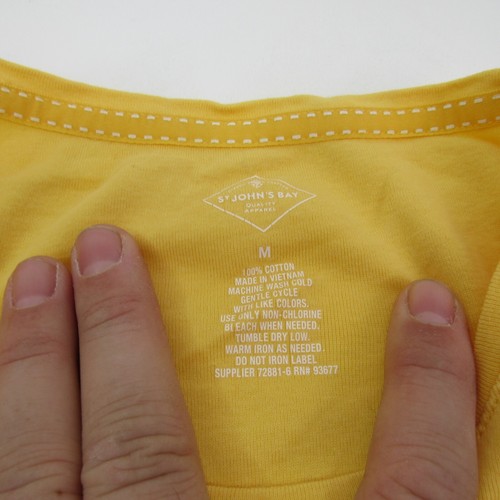 St Johns Bay Womens Top 100% Cotton Essential Tee Tellow Med - Picture 3 of 6