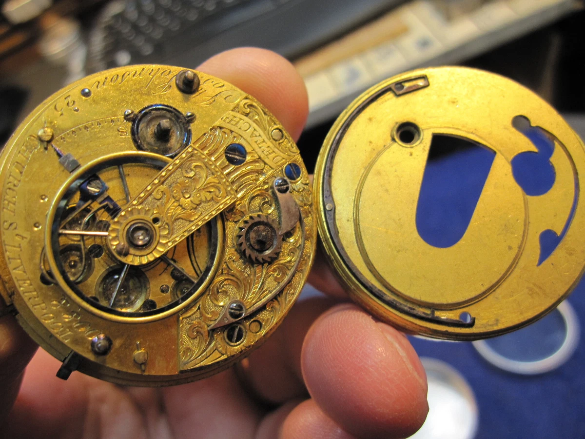 45.3mm Joseph Johnson Liverpool 19J Massey III pocket watch movement temp comp