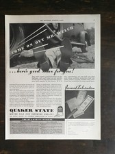 Vintage 1932 Quaker State Motor Oil Full Page Original Ad 424 B