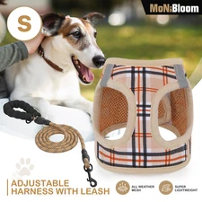 Dog Harness and Leash Set Breathable Air Mesh Adjustable Walking Reflective Vest