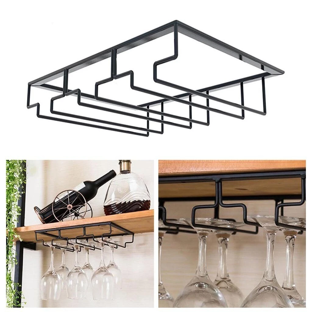 Under Cabinet Wine Glass Stemware Rack Holder Hanger for Kitchen