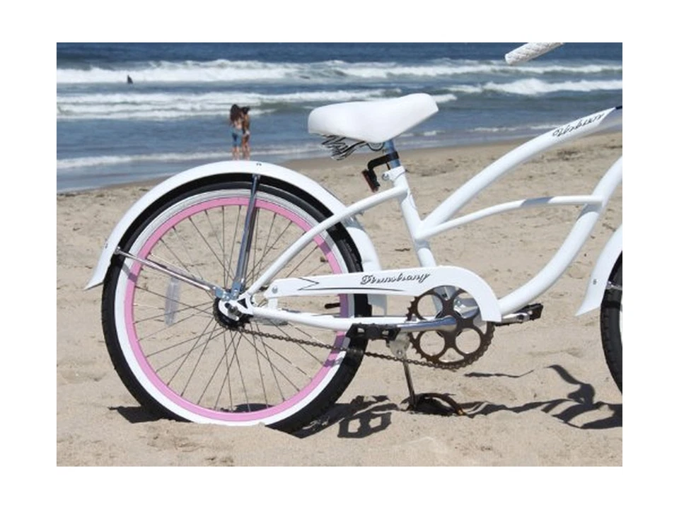 Llantas Firmstrong Urban Girl de una sola velocidad blancas/rosas 13x20 pulgadas Foto 4 de 4