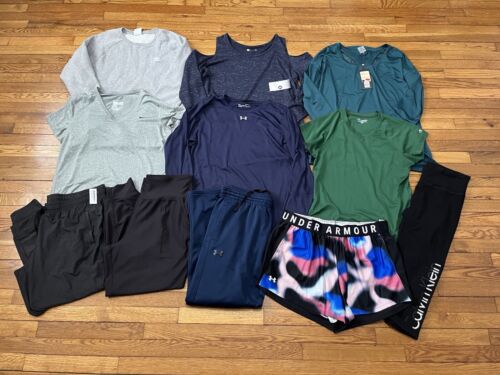 Womens Athletic Clothing Lot Sz XL 11PC BUNDLE Nike Under Armour Tops Bottoms - Picture 1 of 7