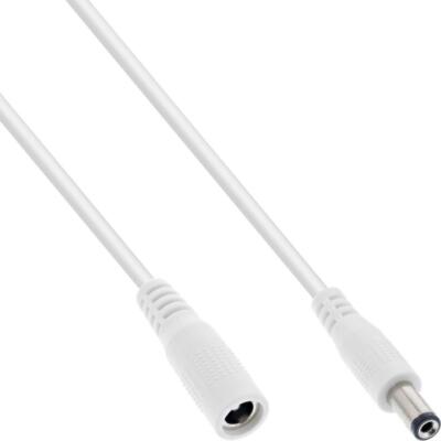 InLine DC Verlängerungskabel Stecker/Buchse 5,5x2,1mm weiß 1m