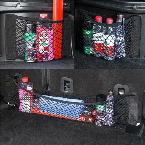 19.7x9.8" Trunk Cargo Seat Mesh Storage Elastic String Net Organizer Pouch Bag - Picture 5 of 13
