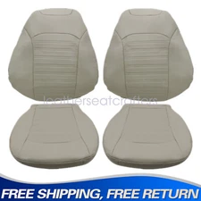 Driver & Passenger Bottom & Top Leather Seat Cover Tan For 2013-2017 Ford Fusion
