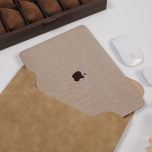 Funda Carcasa Cuero PU Cocodrilo Marrón Morandi Para MacBook Pro MacBook Air - Imagen 7 de 28