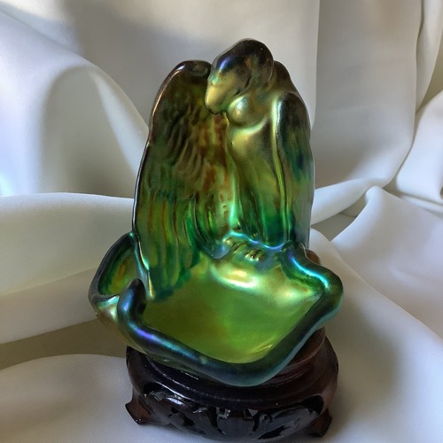 Zsolnay Porcelain Art Deco Bird Vulture Snake Eosin Tray Dish Figure Sculpture - Picture 21 of 21