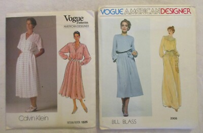 Lot of 2 Vogue Sewing Patterns for Women's Designer Dresses: 1525/2008 ~ Uncut